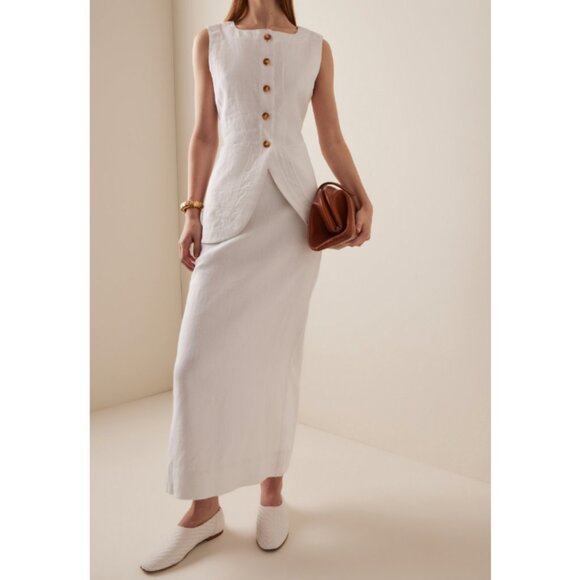 Posse Emma Linen Vest in Ivory - Picture 4 of 6